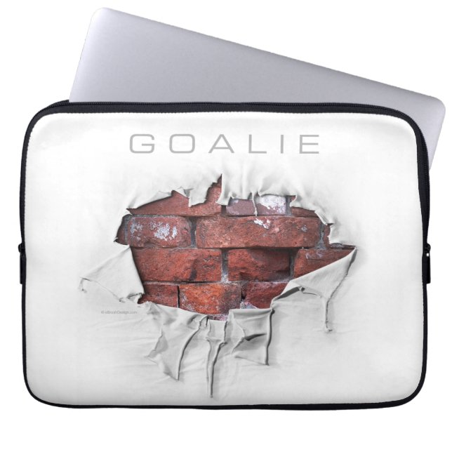 Torn Brick Wall Goalie (Hockey) Laptop Sleeve (Voorkant)
