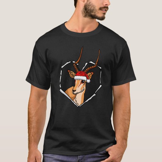 Torn Cloth Antelope Face met kerstPet Hole H T-shirt (Voorkant)