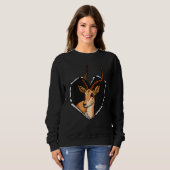 Torn Cloth Antelope Face Torn Hole Heart Antelope Trui (Voorkant volledig)