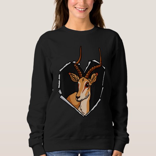 Torn Cloth Antelope Face Torn Hole Heart Antelope Trui (Voorkant)