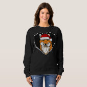 Torn Cloth Fox Face met kerst Pet Hole Heart Trui (Voorkant volledig)