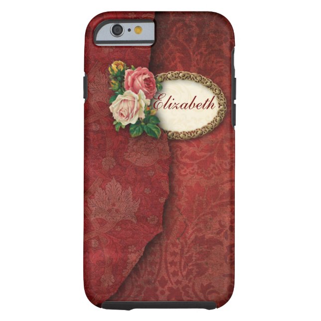  Torn Damask en roze Roses Case-Mate iPhone Case (Achterkant)