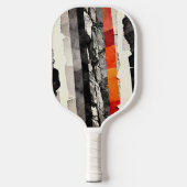 Torn-Edge Monochrome with Ember Bands, Modern Wall Pickleball Paddle (Voorkant)