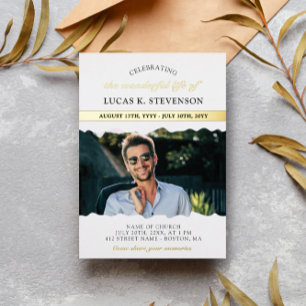 Torn Edges Foto Gold Foil Life Celebration Folie Uitnodiging