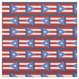 Torn Edges: Puerto Rico Flag Stof