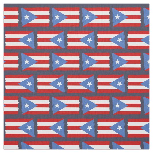 Torn Edges: Puerto Rico Flag Stof (Swatch)