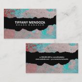 Torn-effect | Textuur oude gegraveerde verf Visitekaartje (Voorkant / Achterkant)