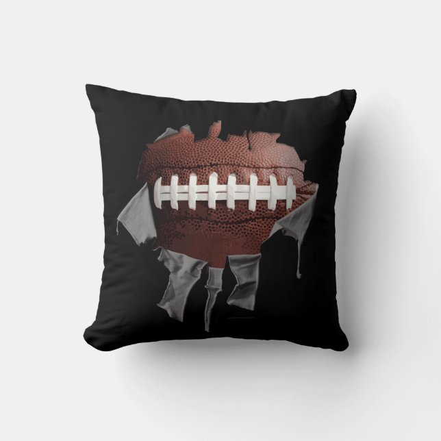 Torn Football Dark Pillow Kussen (Voorkant)