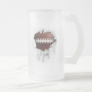 Torn Football Frosted Beer Mok