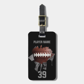 Torn Football (gepersonaliseerd) Bagagelabel