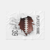 Torn Football - Persoonlijke witte vlinderbank Fleece Deken (Voorkant (Horizontaal))
