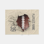 Torn Football - Persoonlijke witte vlinderbank Fleece Deken (Voorkant (Horizontaal))