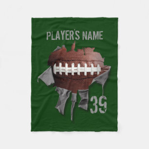 Torn Football, speciaal ontworpen voor zwarte vlin Fleece Deken