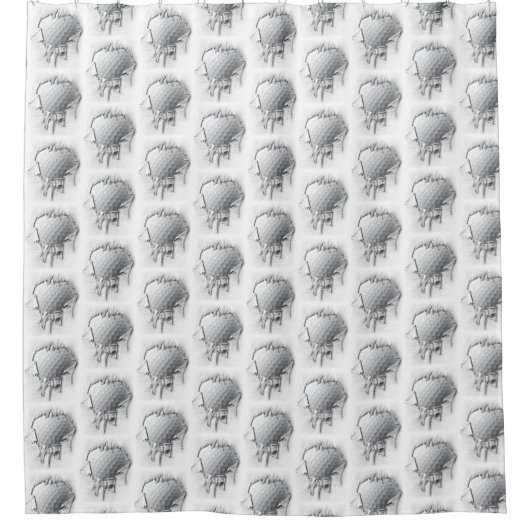 Torn Golf Ball Douchegordijn (Voorkant)