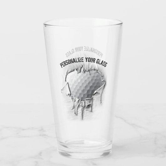 Torn Golf Ball (gepersonaliseerd) Glas (Achterkant)