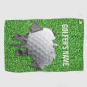 Torn Golf Ball () Golfhanddoek (Horizontaal)