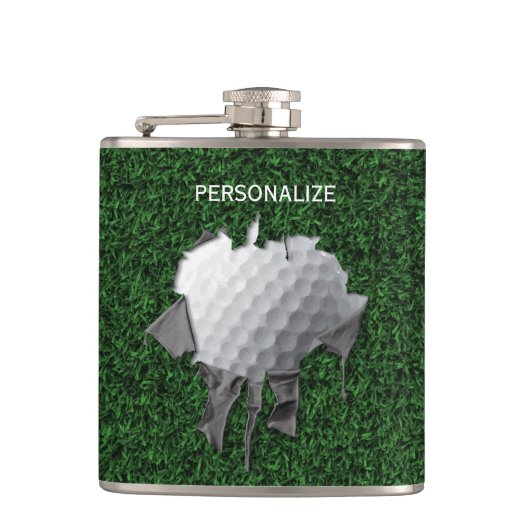 Torn Golf Ball Hip Flask Heupfles (Voorkant)