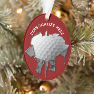 Torn Golf Ball Ornament