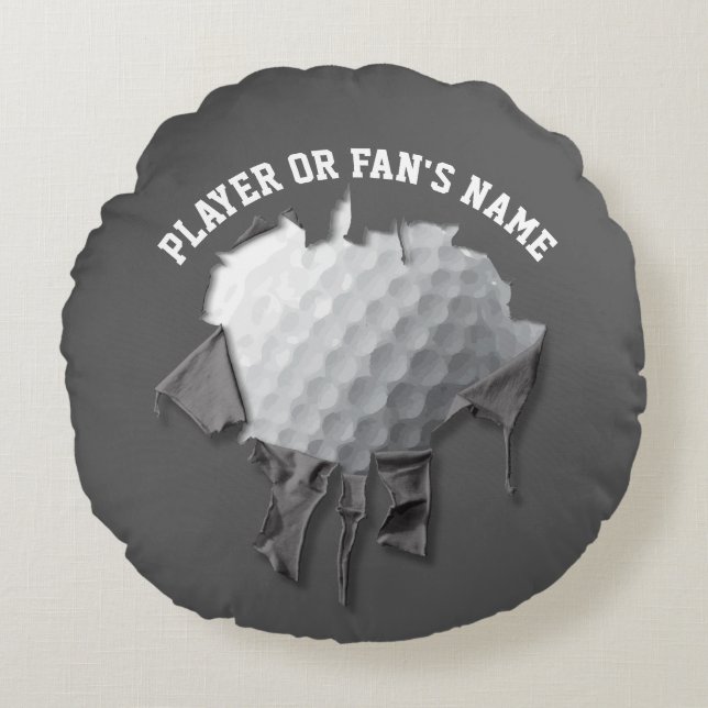 Torn Golf Ball Round Pillow Rond Kussen (Voorkant)