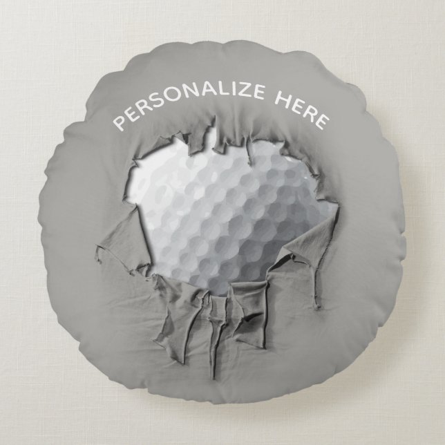 Torn Golf Ball Round Pillow Rond Kussen (Voorkant)