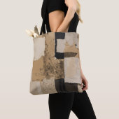 "Torn Page Design Pillow - Crème en zwarte Riso Te Tote Bag (Dichtbij)