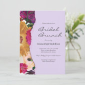 Torn Paper Boho Floral Waterverf Bridal Brunch Kaart (Staand voorkant)