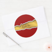 Torn Paper Ronde Sticker (Envelop)