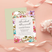 Torn Paper Spring Melody Floral Bridal Brunch Kaart