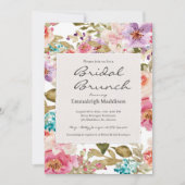 Torn Paper Spring Melody Floral Bridal Brunch Kaart (Voorkant)