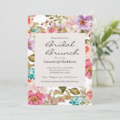 Torn Paper Spring Melody Floral Bridal Brunch Kaart (Staand voorkant)