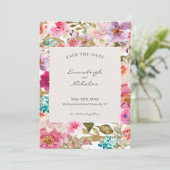 Torn Paper Spring Melody Floral Wedding Save The Date (Staand voorkant)
