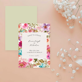 Torn Paper Spring Melody Floral Wedding Save The Date