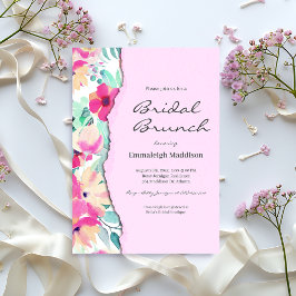 Torn Paper Tropical Floral Bridal Brunch Kaart