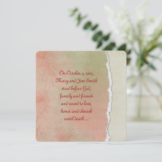 Torn Paper Vow Renewal Kaart (Staand voorkant)