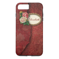 Torn Red Damask en Rozen gepersonaliseerd