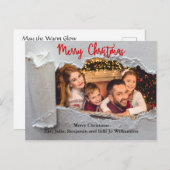 Torn Reopenbaart de kerstfoto van Merry Feestdagenkaart (Voorkant / Achterkant)