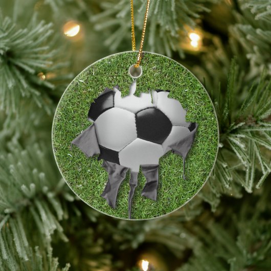 Torn Soccer Ceramic Ornament (Boom)