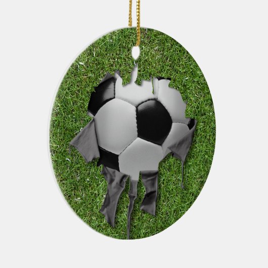 Torn Soccer Ceramic Ornament (Rechts)