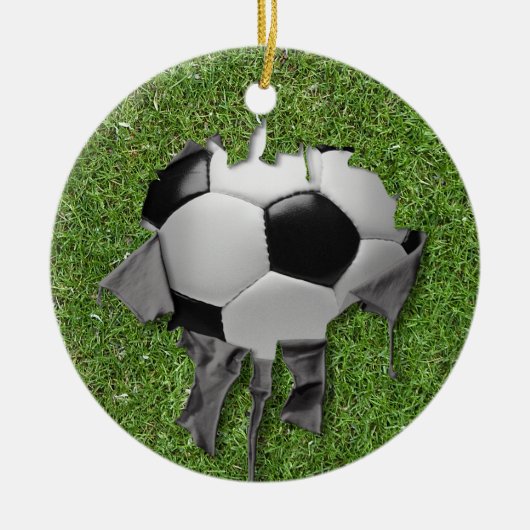 Torn Soccer Ceramic Ornament (Voorkant)