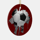 Torn Soccer Ceramic Ornament (Rechts)