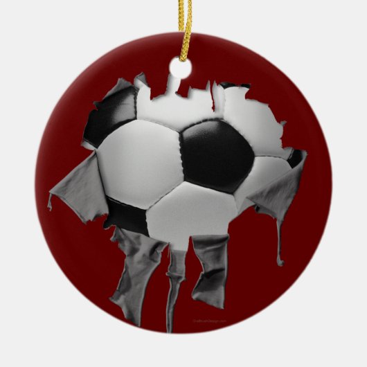 Torn Soccer Ceramic Ornament (Voorkant)