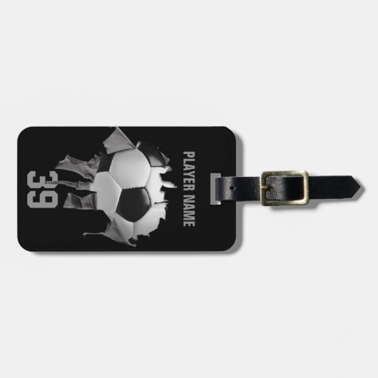 Torn Soccer (gepersonaliseerd) Bagagelabel (Voorkant horizontaal)