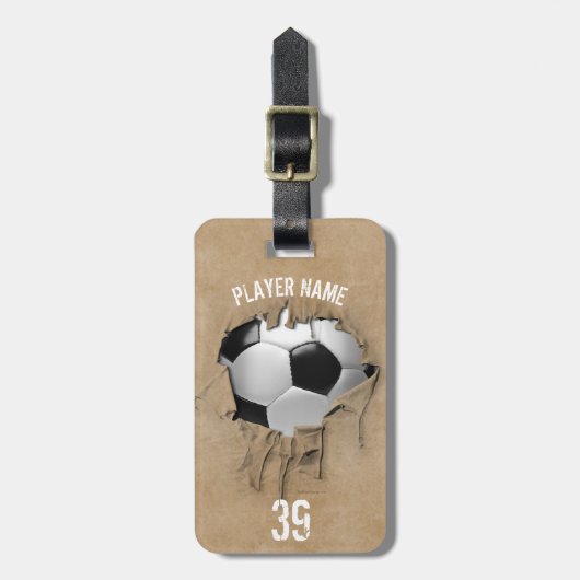 Torn Soccer (gepersonaliseerd) Bagagelabel (Voorkant verticaal)