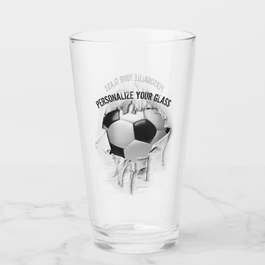 Torn Soccer (gepersonaliseerd) Glas (Achterkant)