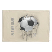 Torn Soccer Gepersonaliseerde Witte Pillowcase Kussensloop (Achterkant)