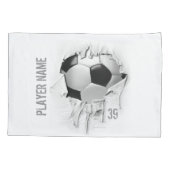 Torn Soccer Gepersonaliseerde Witte Pillowcase Kussensloop (Achterkant)