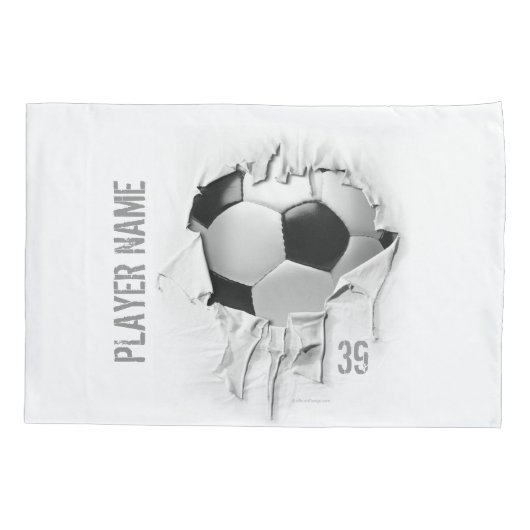 Torn Soccer Gepersonaliseerde Witte Pillowcase Kussensloop (Achterkant)