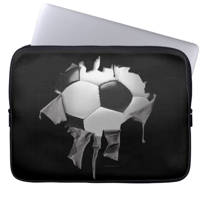 Torn Soccer Laptop Sleeve (Voorkant)