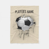 Torn Soccer Personalized White Fleece Blanket (Voorkant)