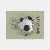 Torn Soccer Personalized White Fleece Blanket Deken (Voorkant (Horizontaal))